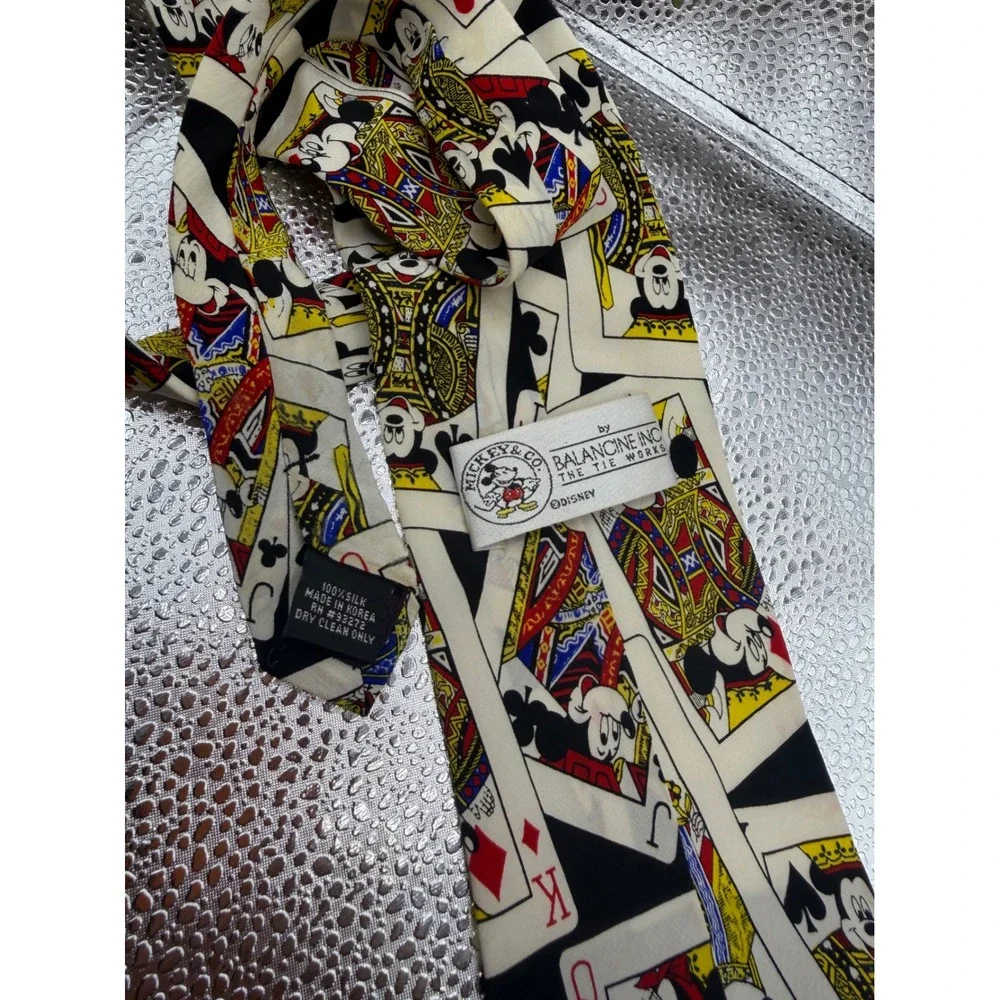 Vintage Disney Mickey Mouse Playing Cards Necktie Mickey & Co Tie Works